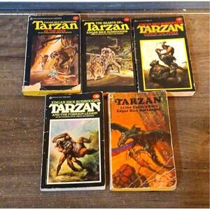 Tarzan novels by Edgar Rice Burroughs 70s 80s lot of 5